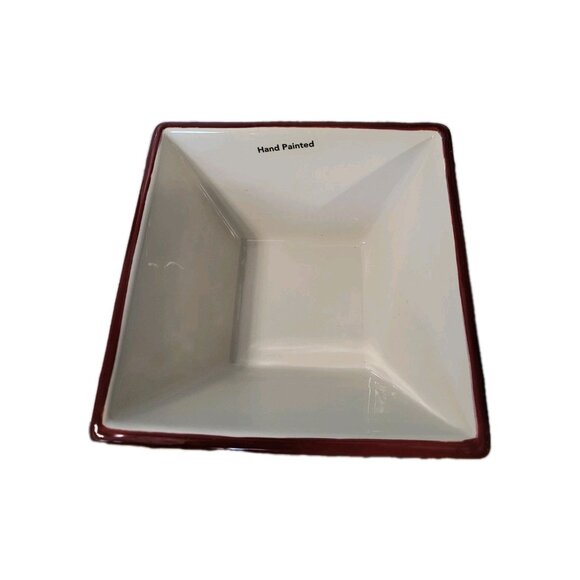 New St. Nicholas Square Yuletide Ceramic Bowl Hand Painted Christmas Snowmen - Picture 7 of 7